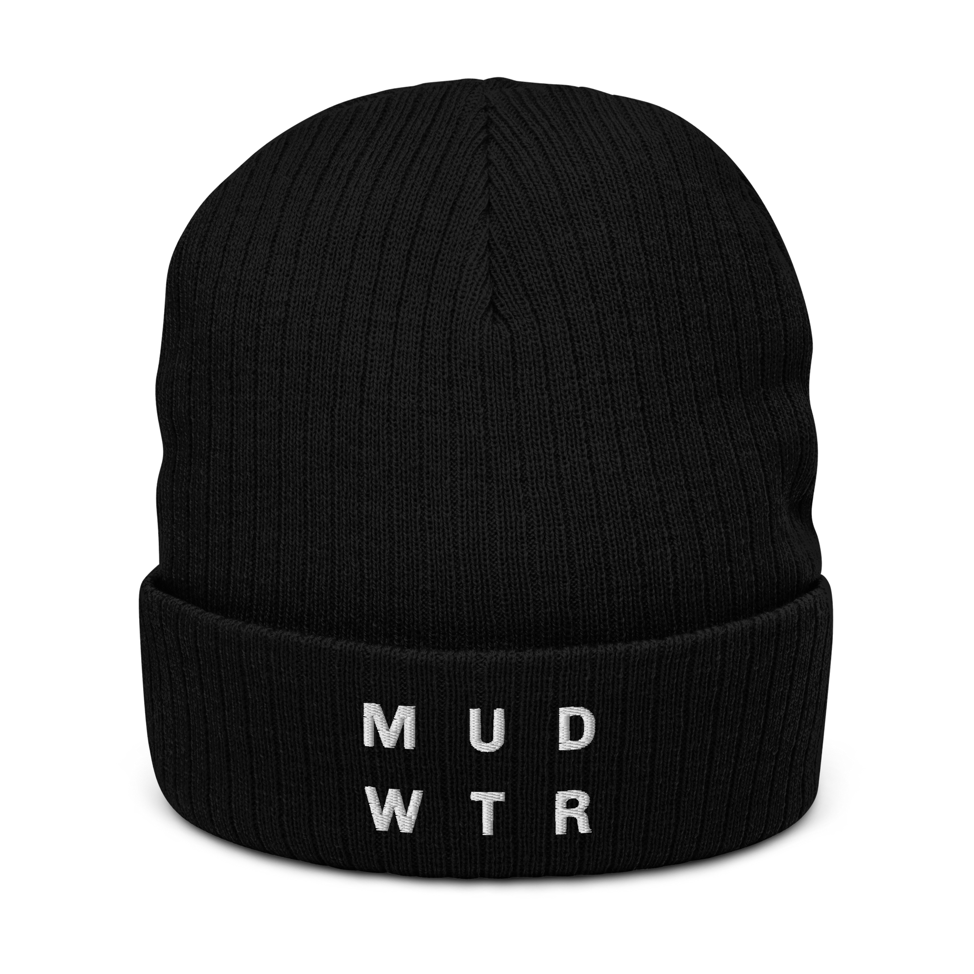 mud-wtr-beanie-x4 ribbed-knit-beanie-black-front-6478f6ebce068.png